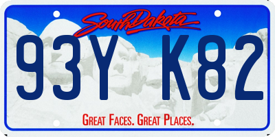 SD license plate 93YK82