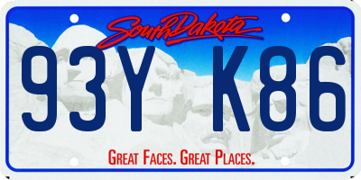 SD license plate 93YK86