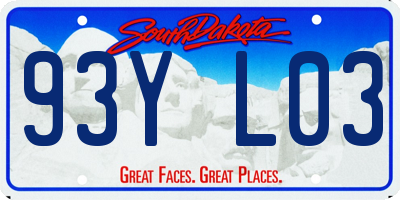 SD license plate 93YL03