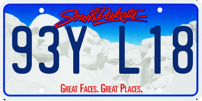 SD license plate 93YL18