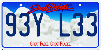 SD license plate 93YL33