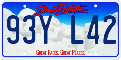 SD license plate 93YL42