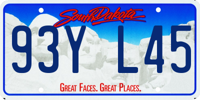 SD license plate 93YL45