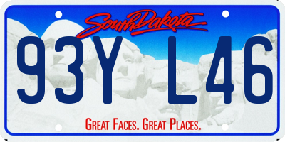 SD license plate 93YL46