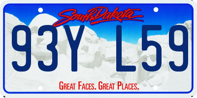 SD license plate 93YL59