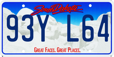 SD license plate 93YL64