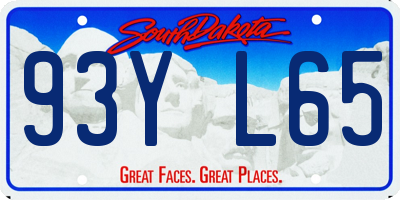 SD license plate 93YL65