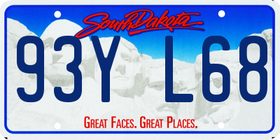 SD license plate 93YL68