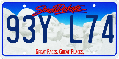 SD license plate 93YL74