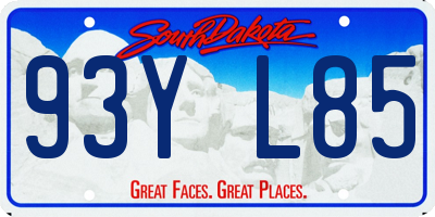 SD license plate 93YL85