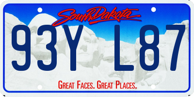 SD license plate 93YL87