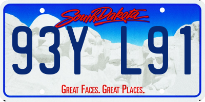 SD license plate 93YL91