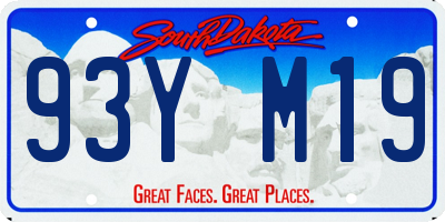 SD license plate 93YM19