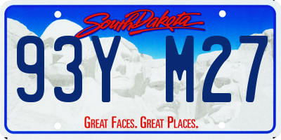 SD license plate 93YM27