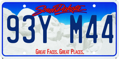 SD license plate 93YM44