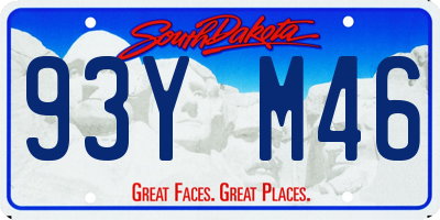 SD license plate 93YM46