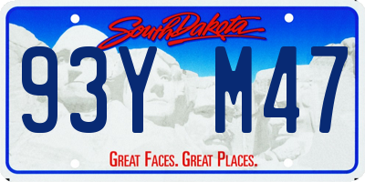 SD license plate 93YM47