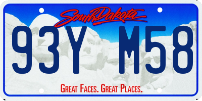 SD license plate 93YM58