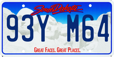 SD license plate 93YM64