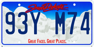 SD license plate 93YM74