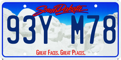 SD license plate 93YM78