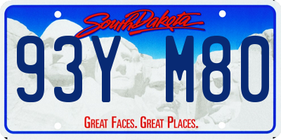 SD license plate 93YM80