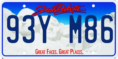 SD license plate 93YM86