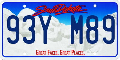 SD license plate 93YM89