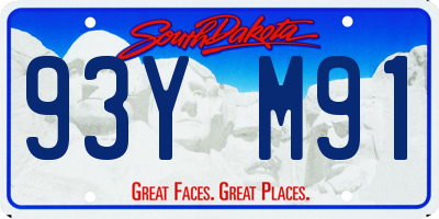 SD license plate 93YM91