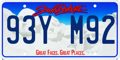 SD license plate 93YM92