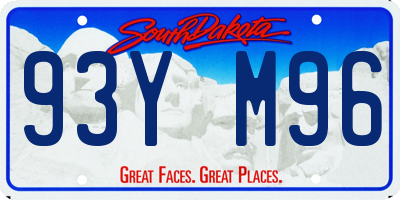 SD license plate 93YM96