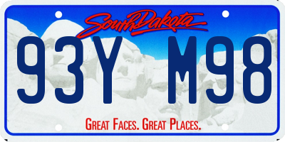 SD license plate 93YM98