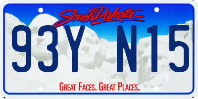 SD license plate 93YN15