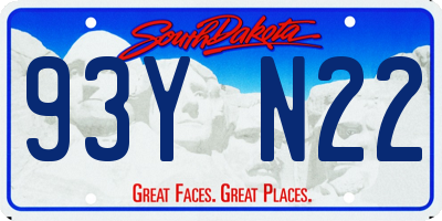 SD license plate 93YN22