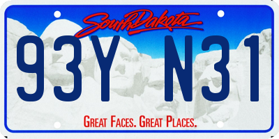 SD license plate 93YN31