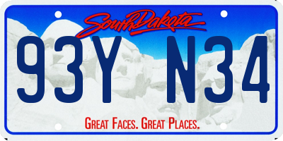 SD license plate 93YN34