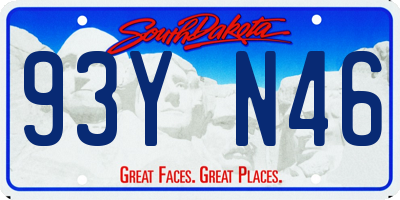 SD license plate 93YN46