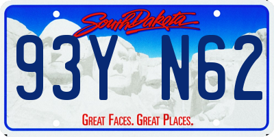 SD license plate 93YN62