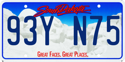 SD license plate 93YN75