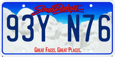 SD license plate 93YN76