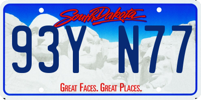 SD license plate 93YN77