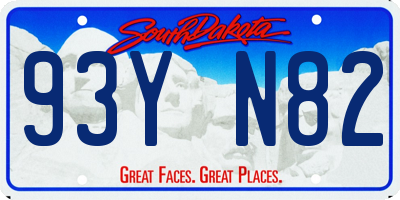 SD license plate 93YN82