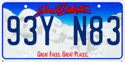 SD license plate 93YN83