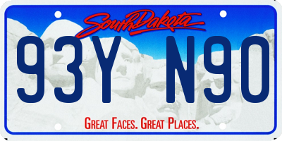 SD license plate 93YN90