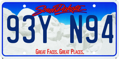SD license plate 93YN94