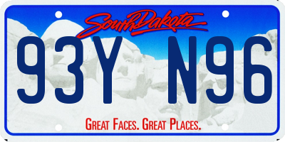 SD license plate 93YN96