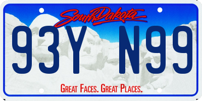 SD license plate 93YN99