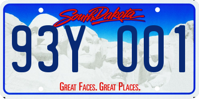 SD license plate 93YO01