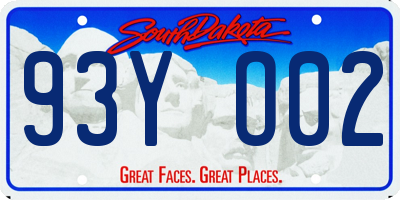 SD license plate 93YO02