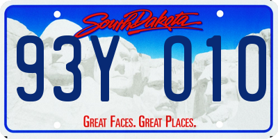 SD license plate 93YO10